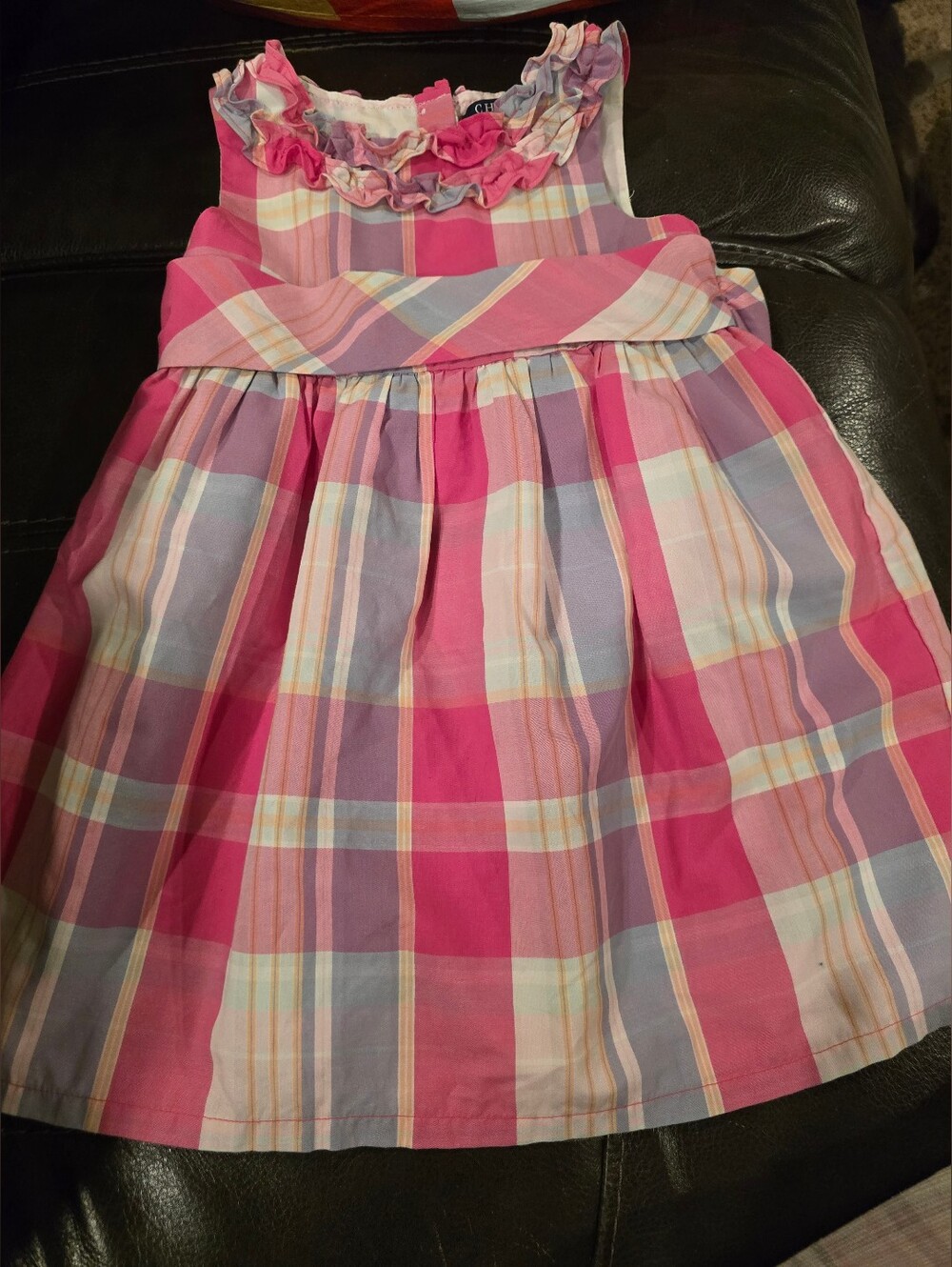 Chap's Little Girls Dress Pink And Purple Plaid Size 3T